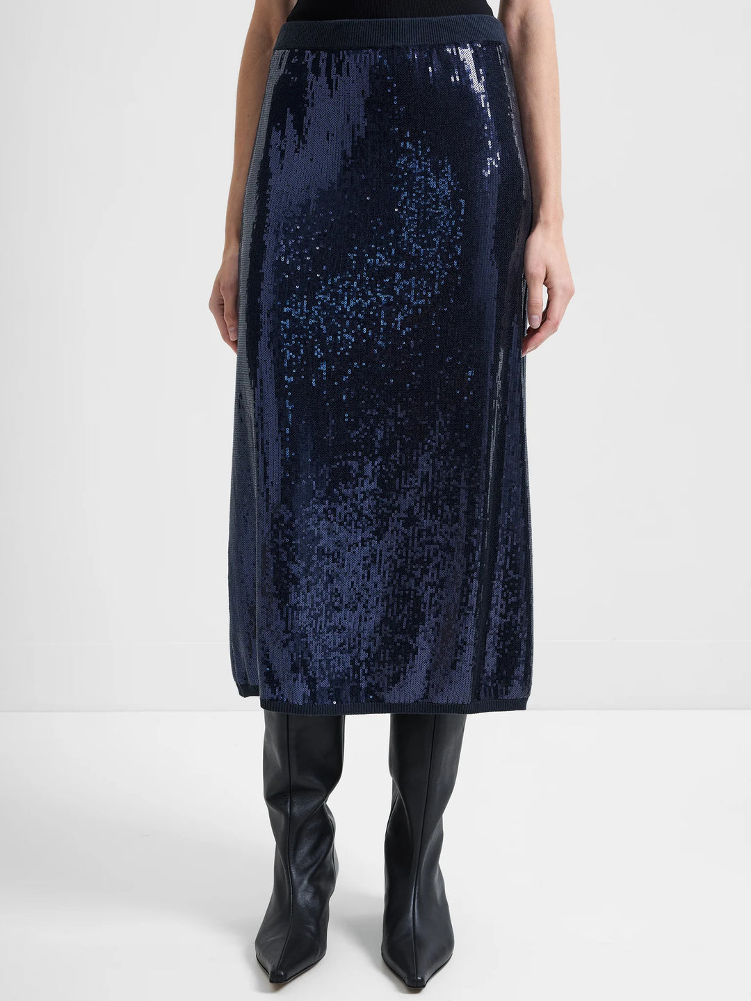 French Connection Hannah Knit Sequin Midi Skirt
