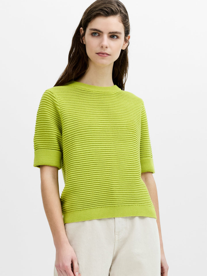 French Connection Rian Mozart Short Sleeve Crew Neck Kiwi Jumper