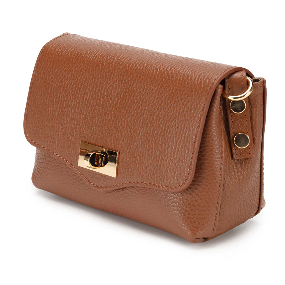 Elie Beaumont Tan Twist Lock Bag