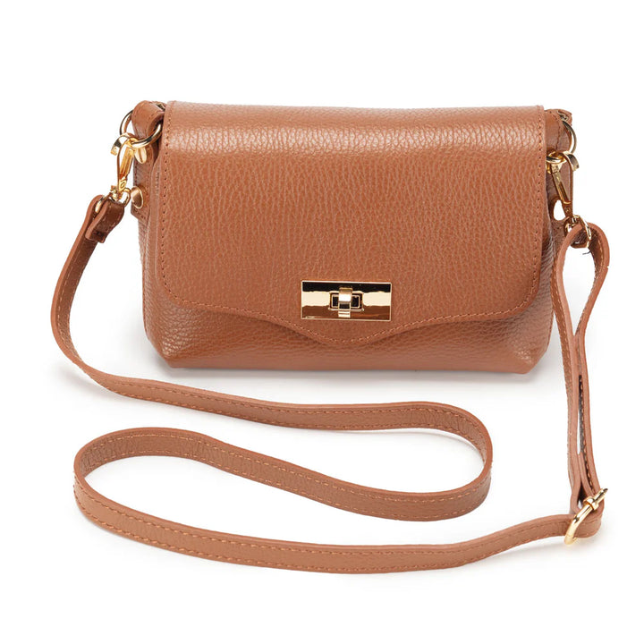 Elie Beaumont Tan Twist Lock Bag