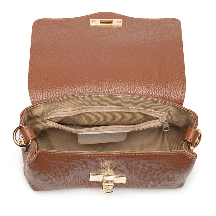 Elie Beaumont Tan Twist Lock Bag