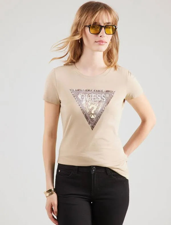 Guess Snake Script Triangle Tee