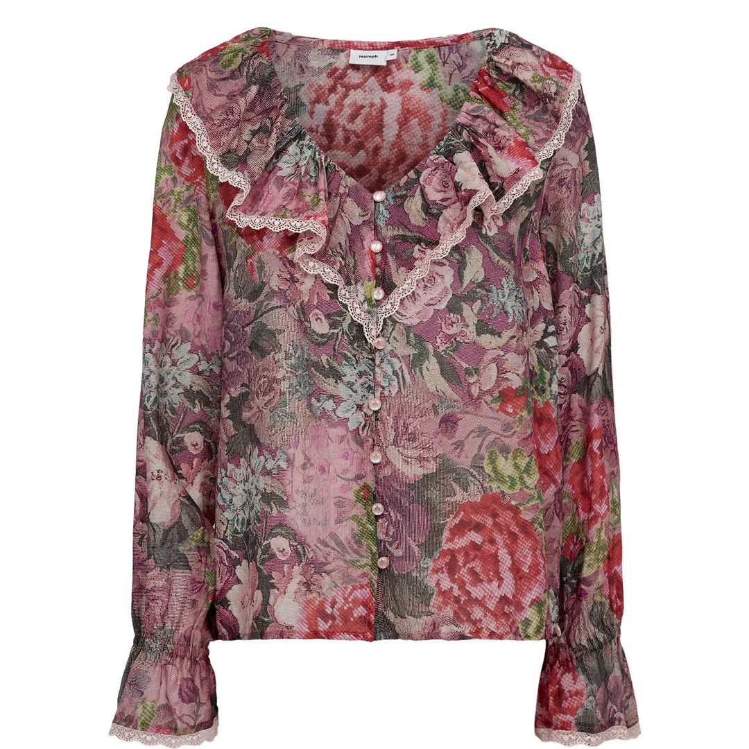 Numph Numarcelle Ruffle Shirt | Goja Berry