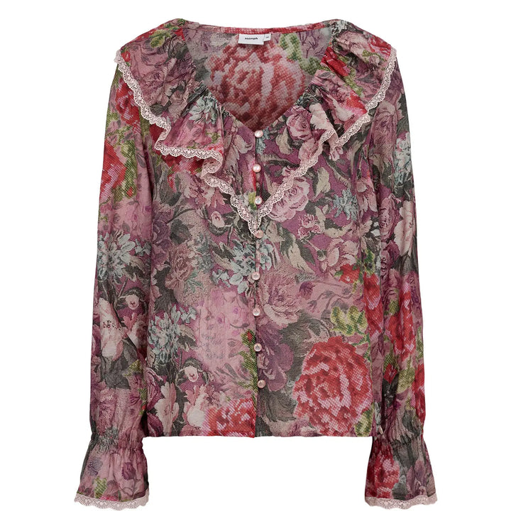 Numph Numarcelle Ruffle Shirt | Goja Berry