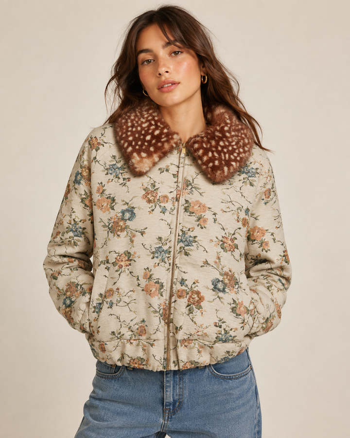 Numph Nudeeris Bomber Jacket White Cap Grey