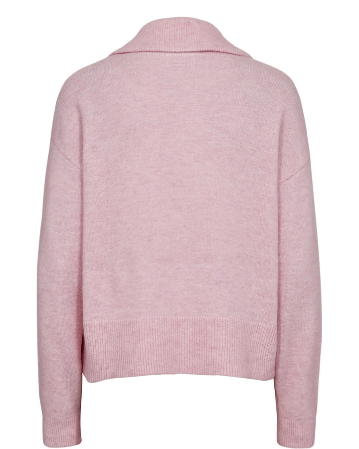Numph Nufuette Zip Cardigan | Pink Lady