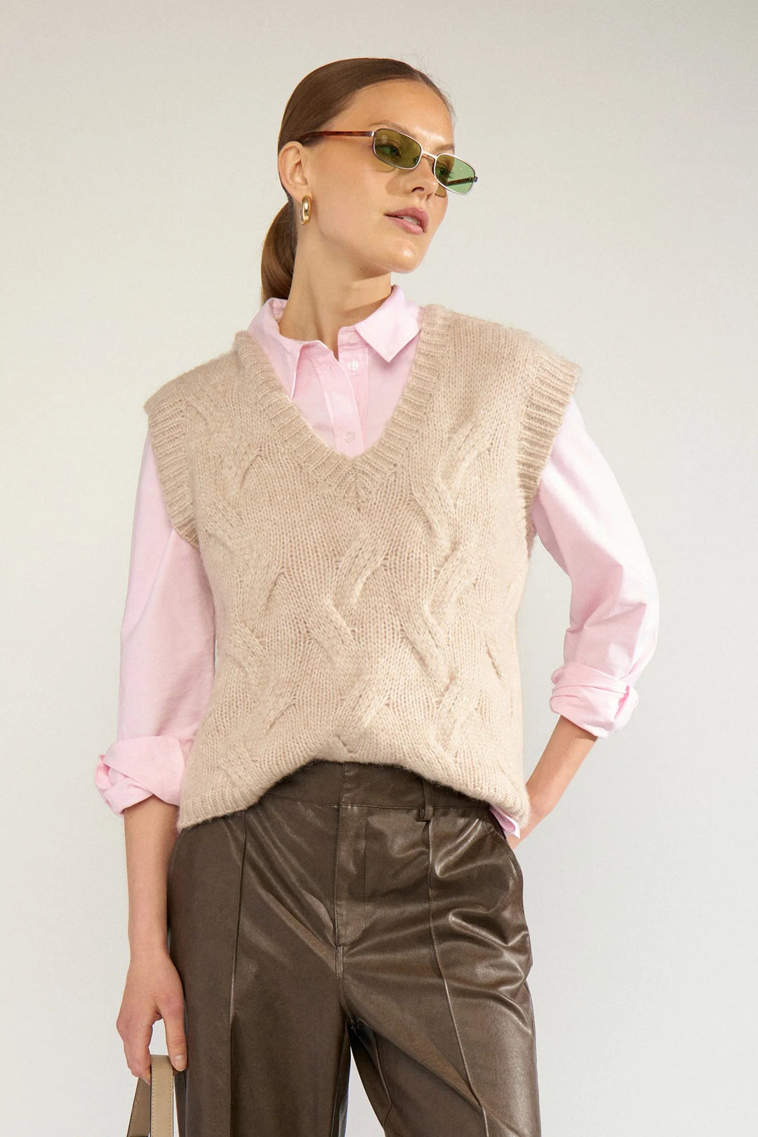 Numph Nualmas Knitted Vest | Sun Kiss