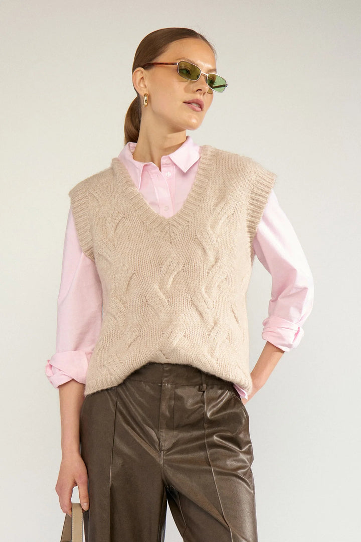 Numph Nualmas Knitted Vest | Sun Kiss