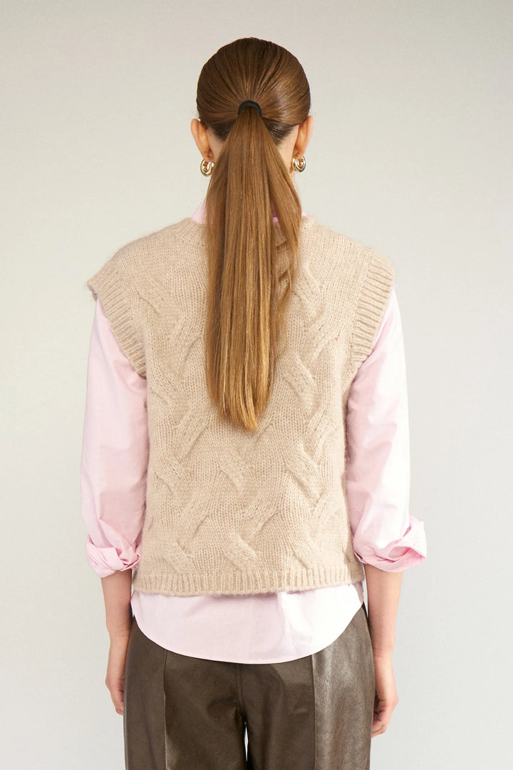 Numph Nualmas Knitted Vest | Sun Kiss