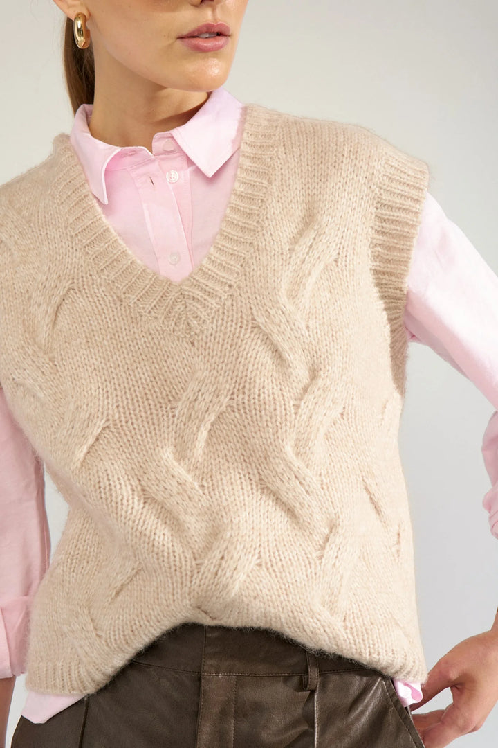 Numph Nualmas Knitted Vest | Sun Kiss