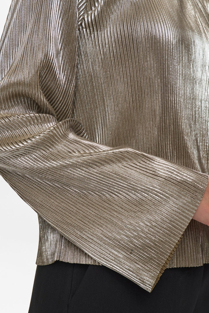 Numph Nujiva Cropped Blouse Champagne