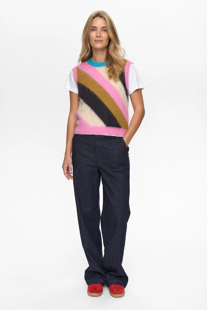 Numph Nusuri Multi Stripe Vest Obsidian