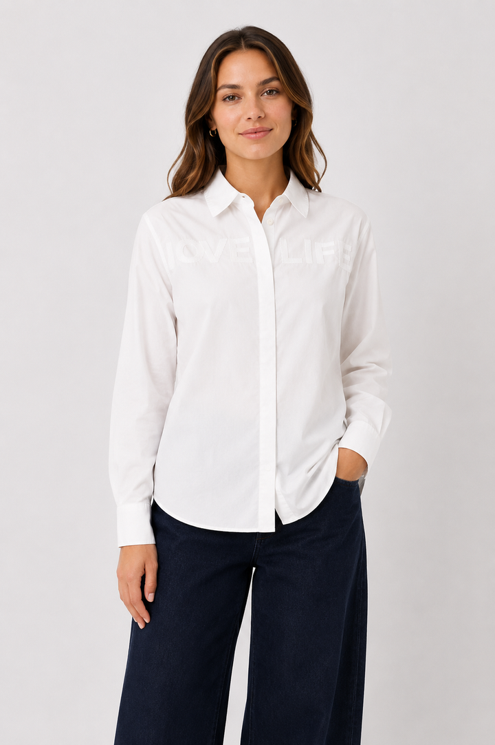 Costa Mani White Letter Shirt