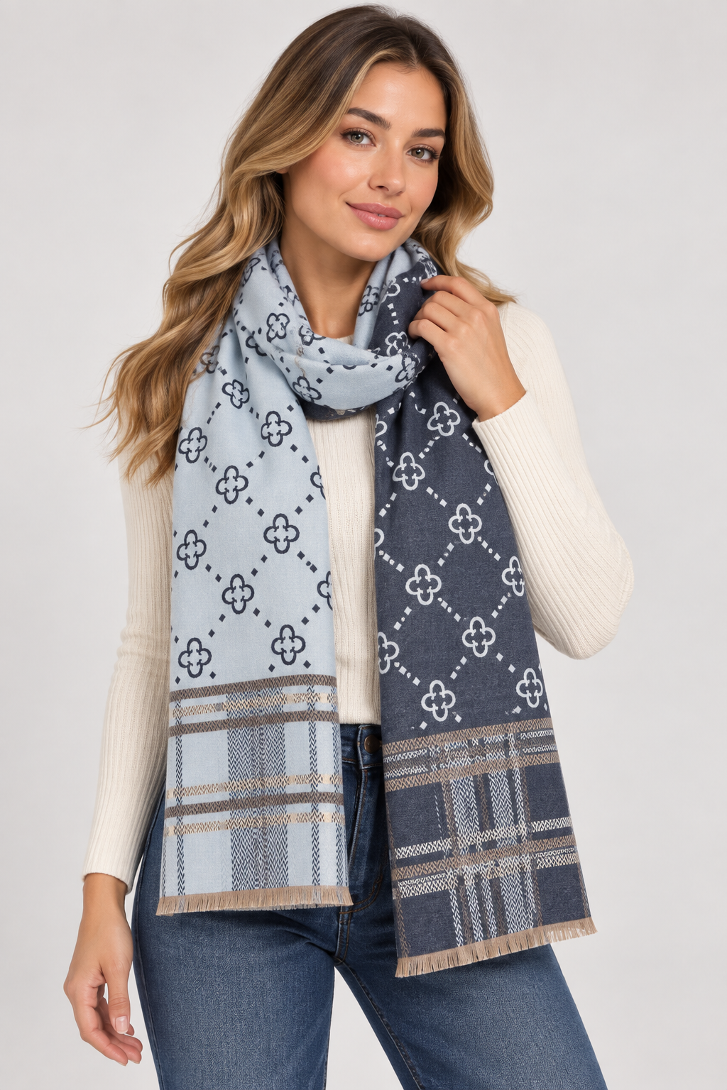 Jenny Glow Navy/Blue Winter Scarf | 32155