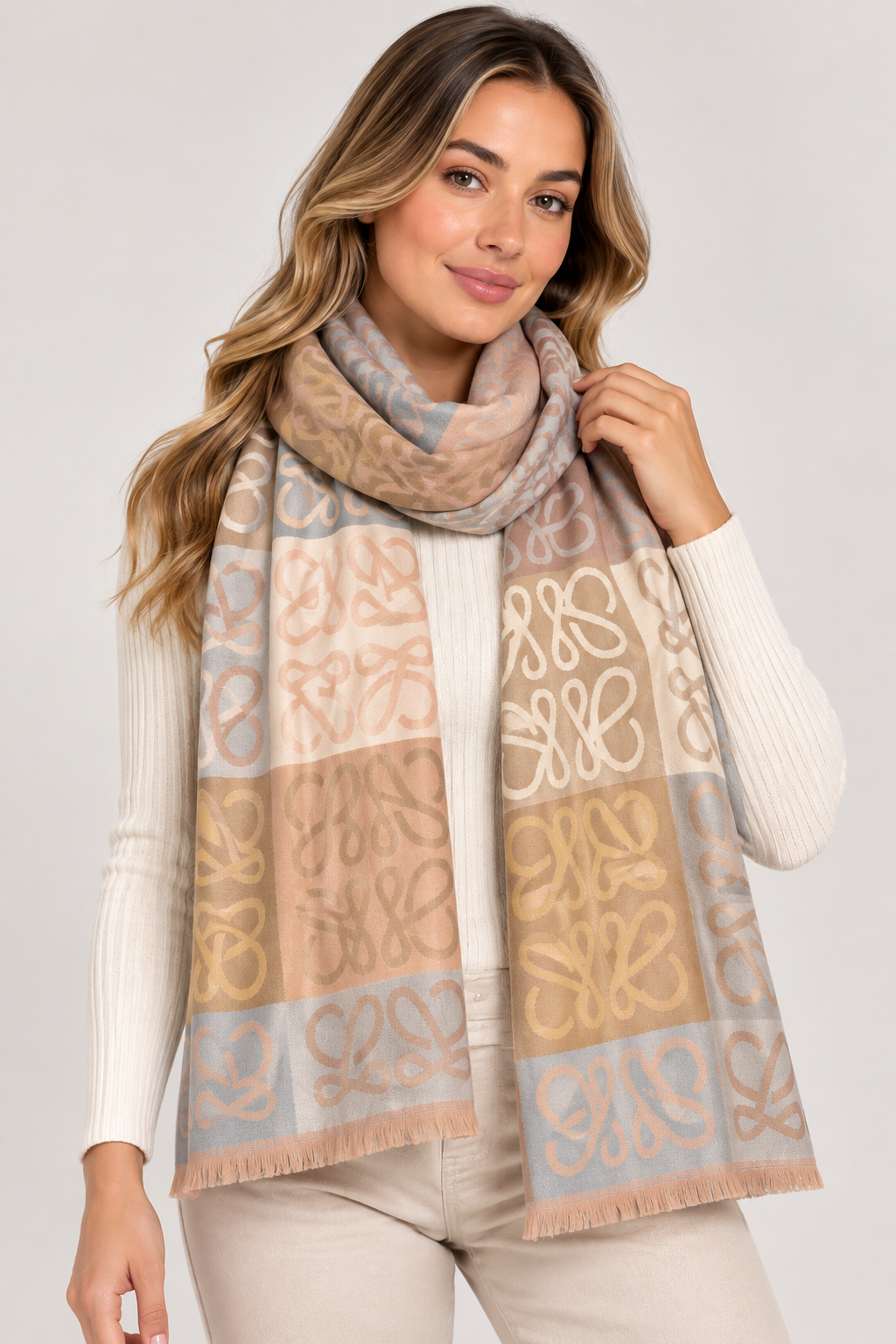 Jenny Glow Bow Print Winter Scarf | 32156