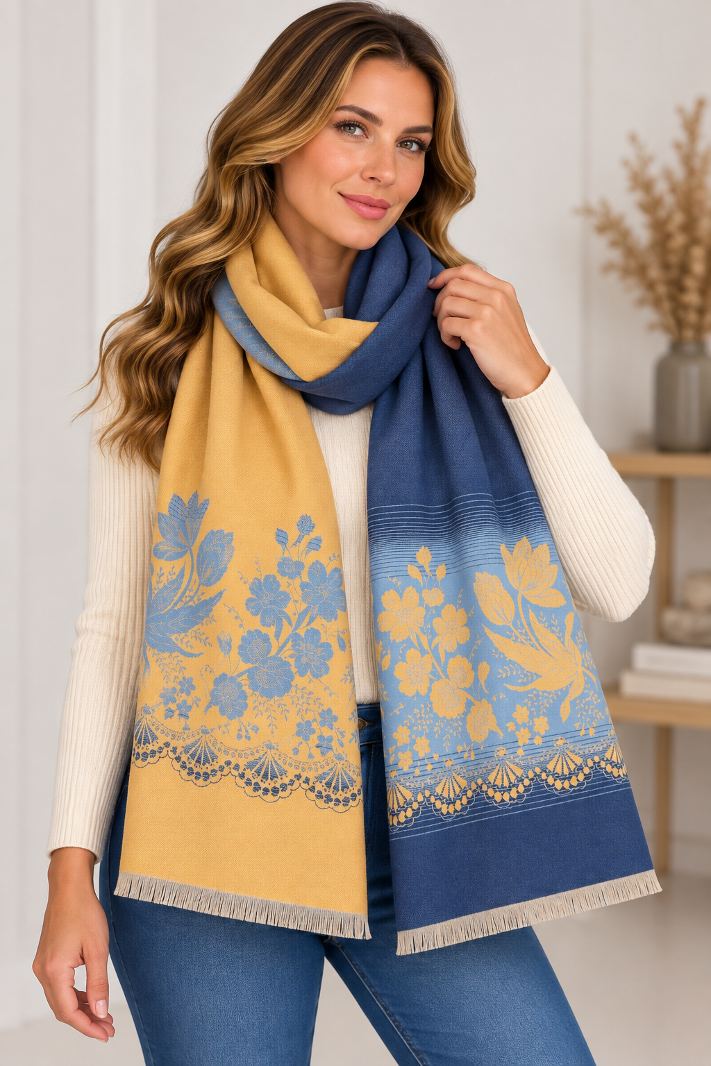 Jenny Glow Floral Winter Scarf | 32137