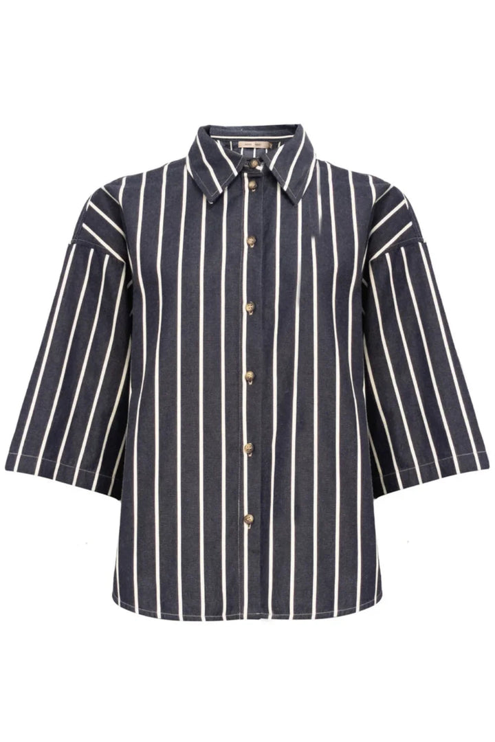 Costa Mani Milli Blue/White Stripe Denim Shirt