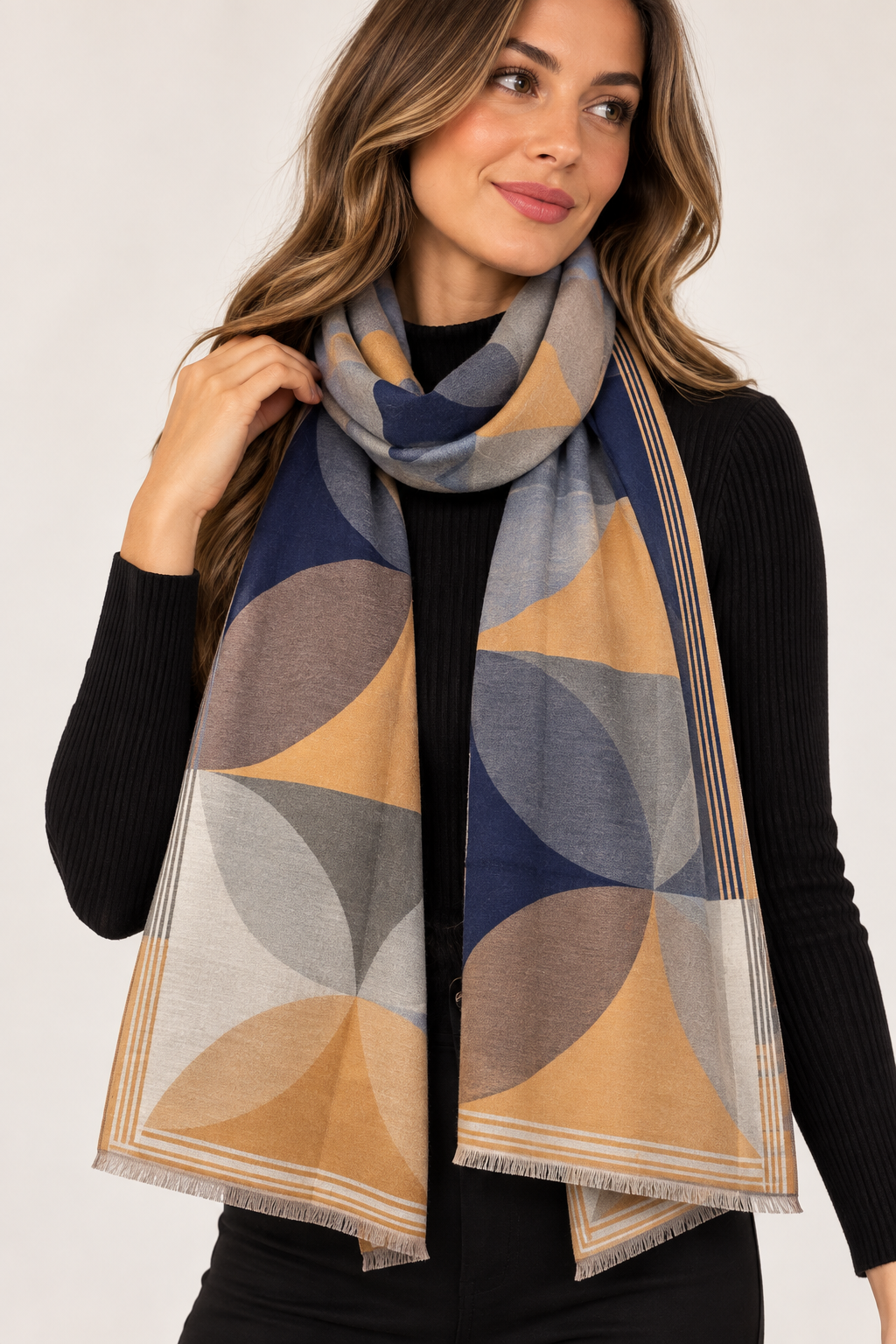 Jenny Glow Geometric Print Winter Scarf | 32142