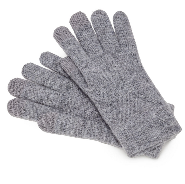 Elie Beaumont Knitted Weave Gloves | Grey