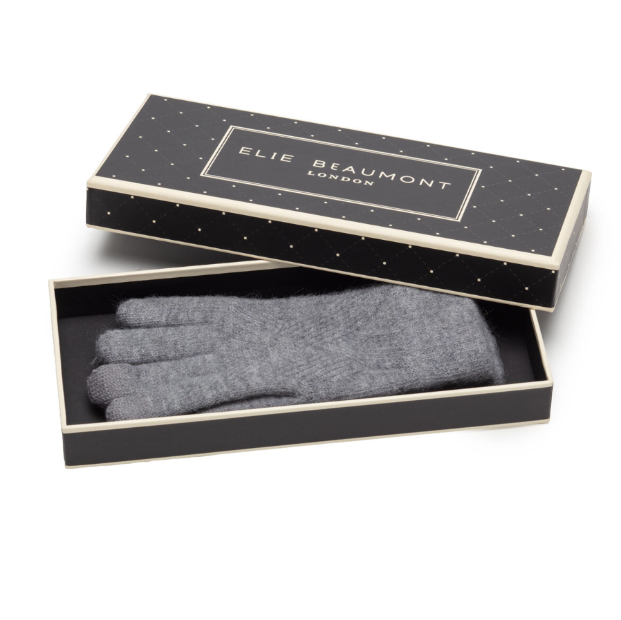 Elie Beaumont Knitted Weave Gloves | Grey
