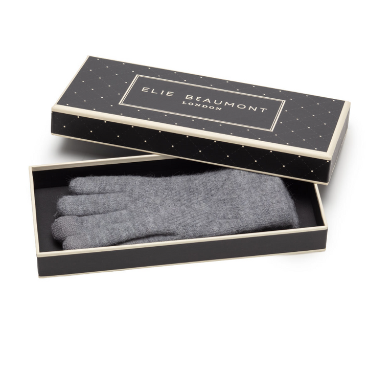 Elie Beaumont Knitted Weave Gloves | Grey