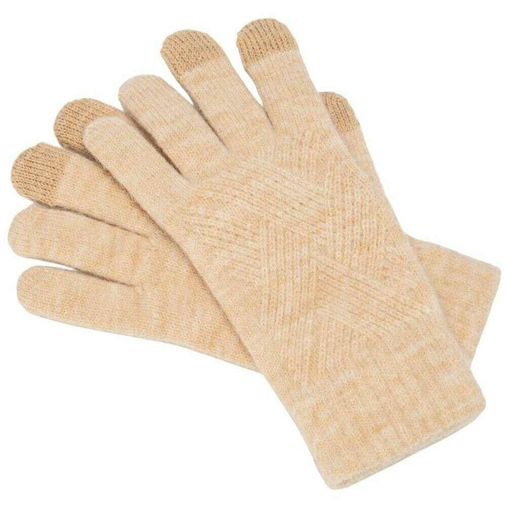 Elie Beaumont Knitted Weave Gloves | Oat