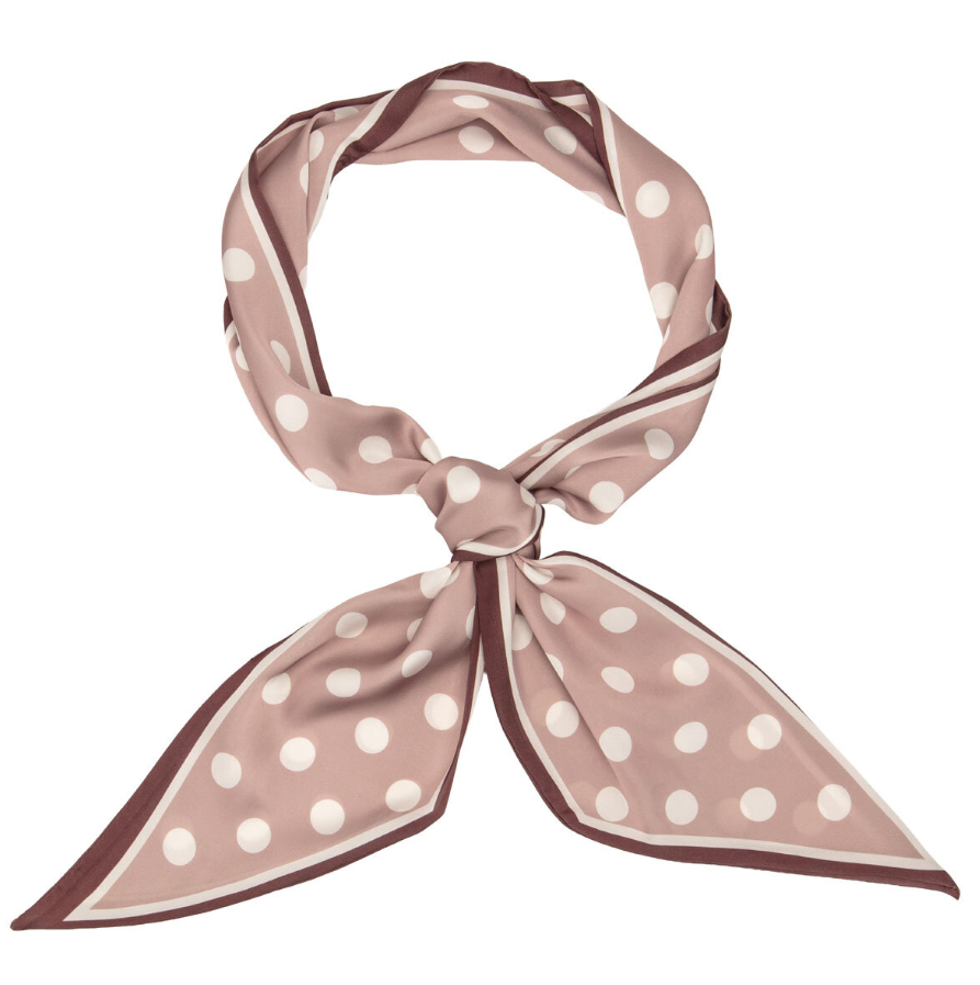 Elie Beaumont Silk Foulard | Cappuccino Polka Dot