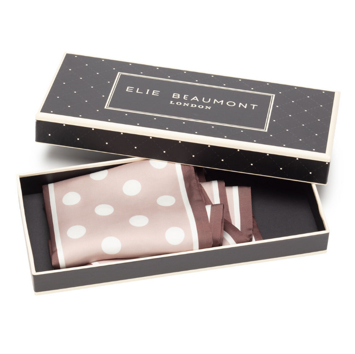 Elie Beaumont Silk Foulard | Cappuccino Polka Dot