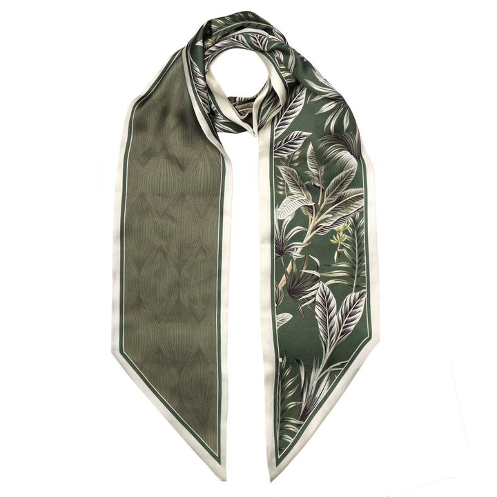 Elie Beaumont Silk Foulard | Olive &amp; Cream Fern