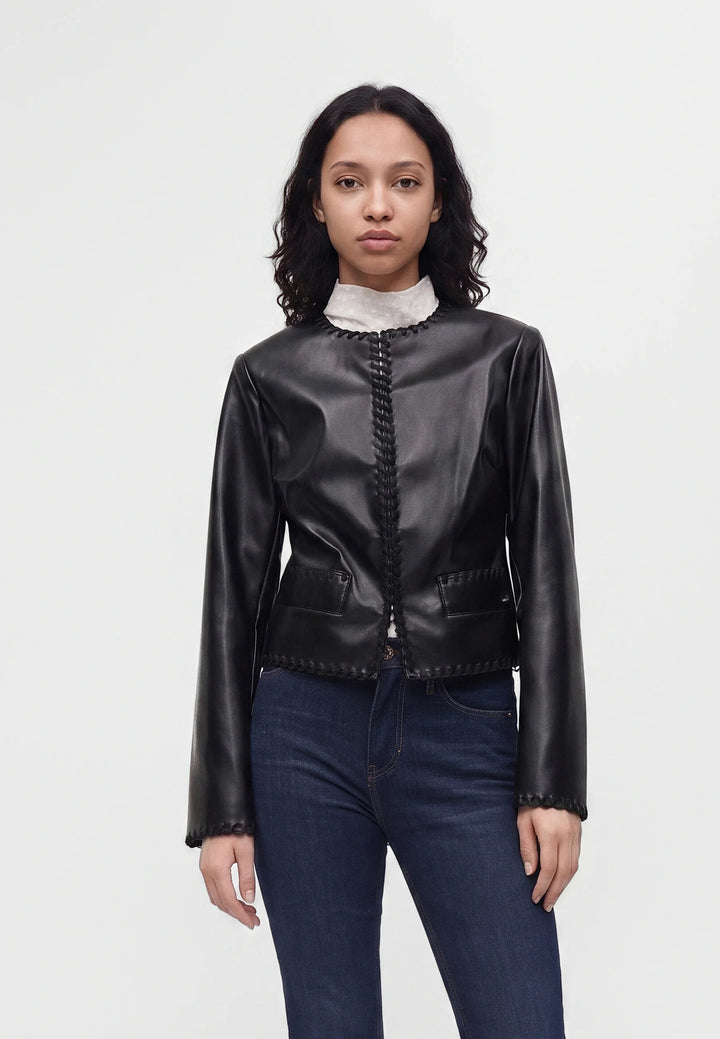 Guess Black Faux Leather Jacket
