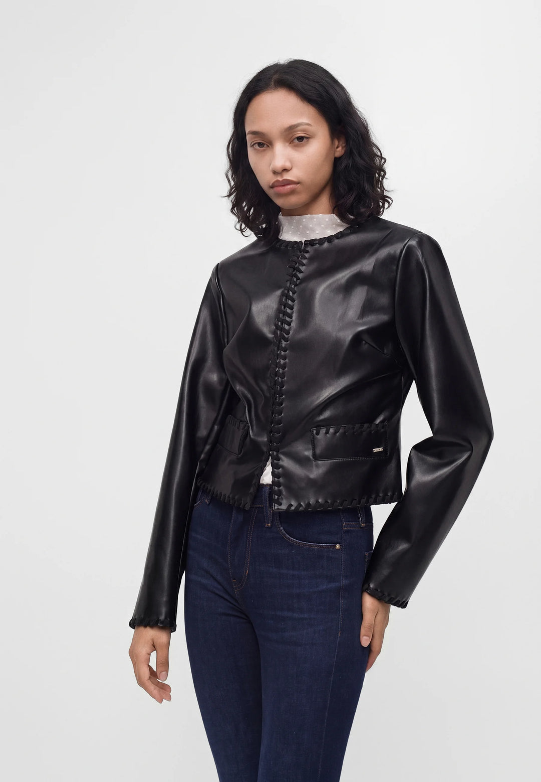 Guess Black Faux Leather Jacket