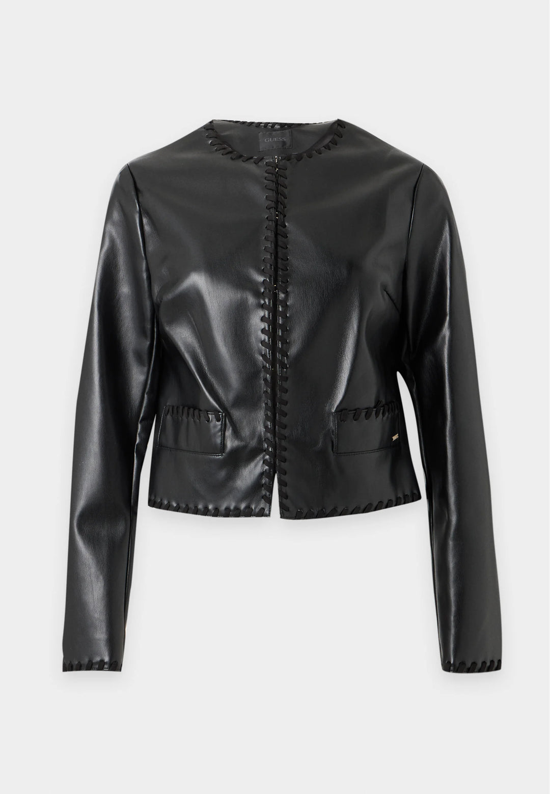 Guess Black Faux Leather Jacket