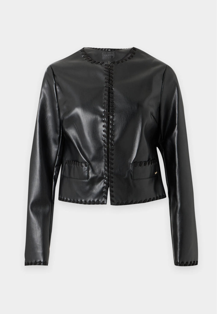 Guess Black Faux Leather Jacket