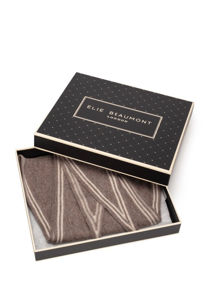 Elie Beaumont Triangle Wool Neck Tie Scarf | Coffee