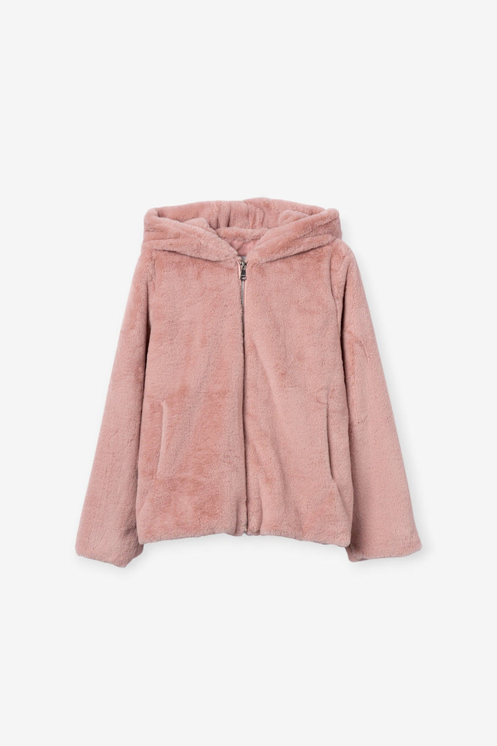 Tiffosi Blush Pink Faux Fur Jacket
