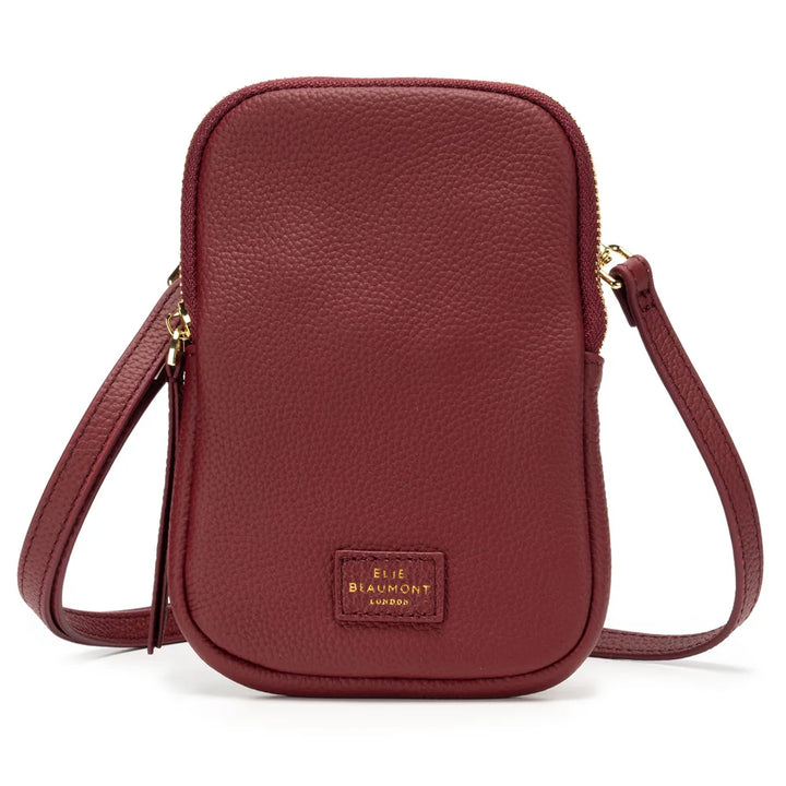 Elie Beaumont Phone Bag | Burgundy Leather