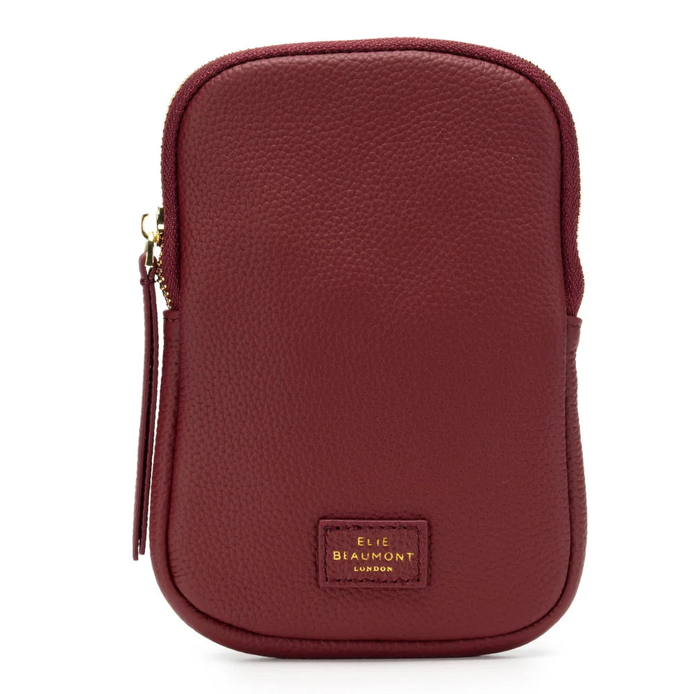 Elie Beaumont Phone Bag | Burgundy Leather