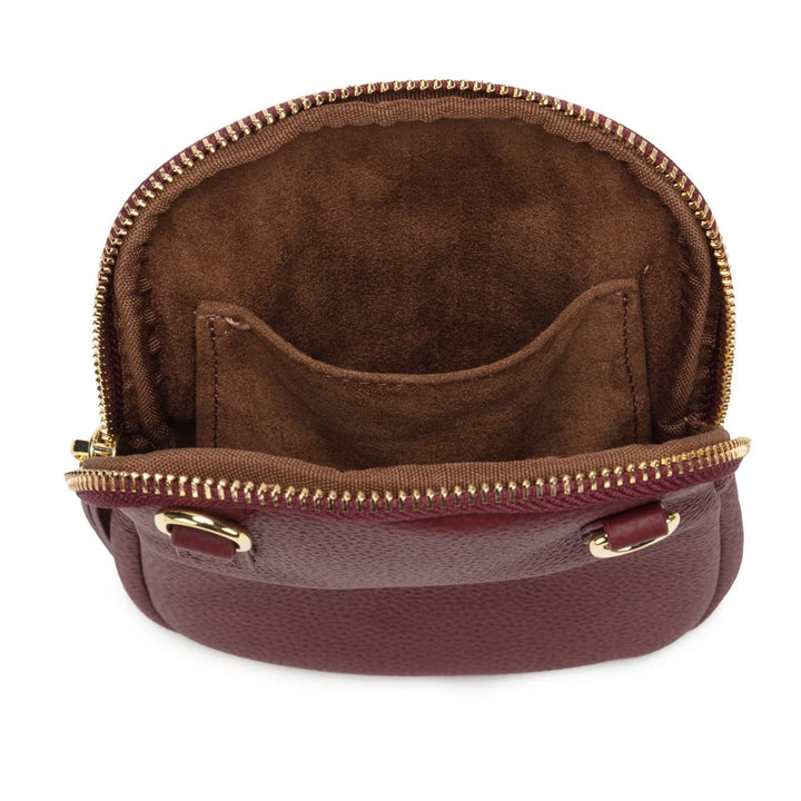 Elie Beaumont Phone Bag | Burgundy Leather