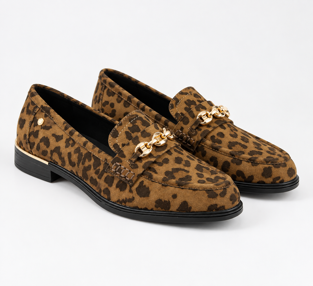 Patrizio Como Mira Leopardo Chain Detail Loafers