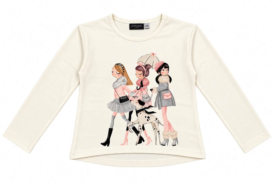 Canada House Girls Cream Bestfriend Top