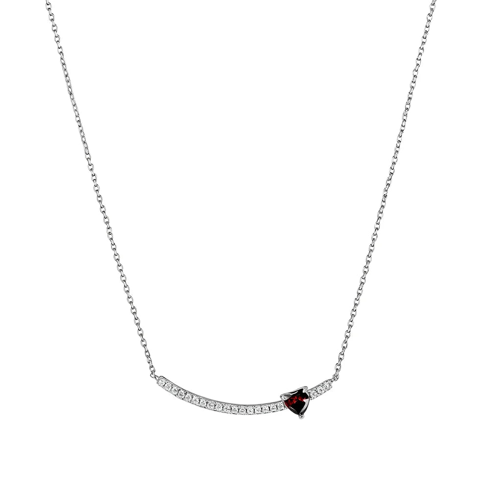 Knight &amp; Day The Bar Necklace With Garnet CZ