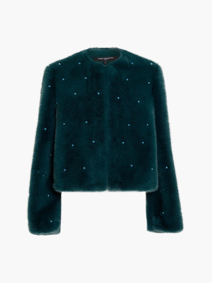 French Connection Mackenzie Short Faux Fur Coat