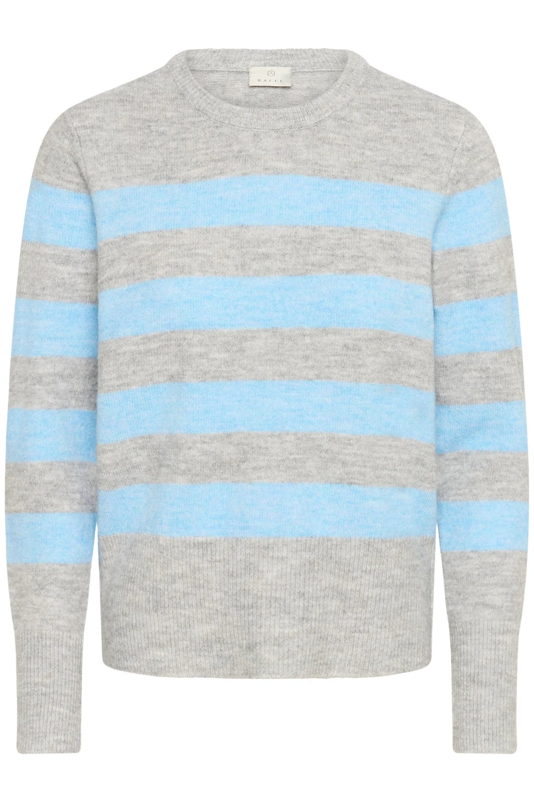 Kaffe KAniel Stripe Pullover Light Grey