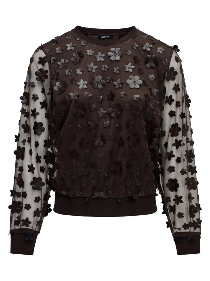 Salsa 3D Floral Sweatshirt | Chocolate