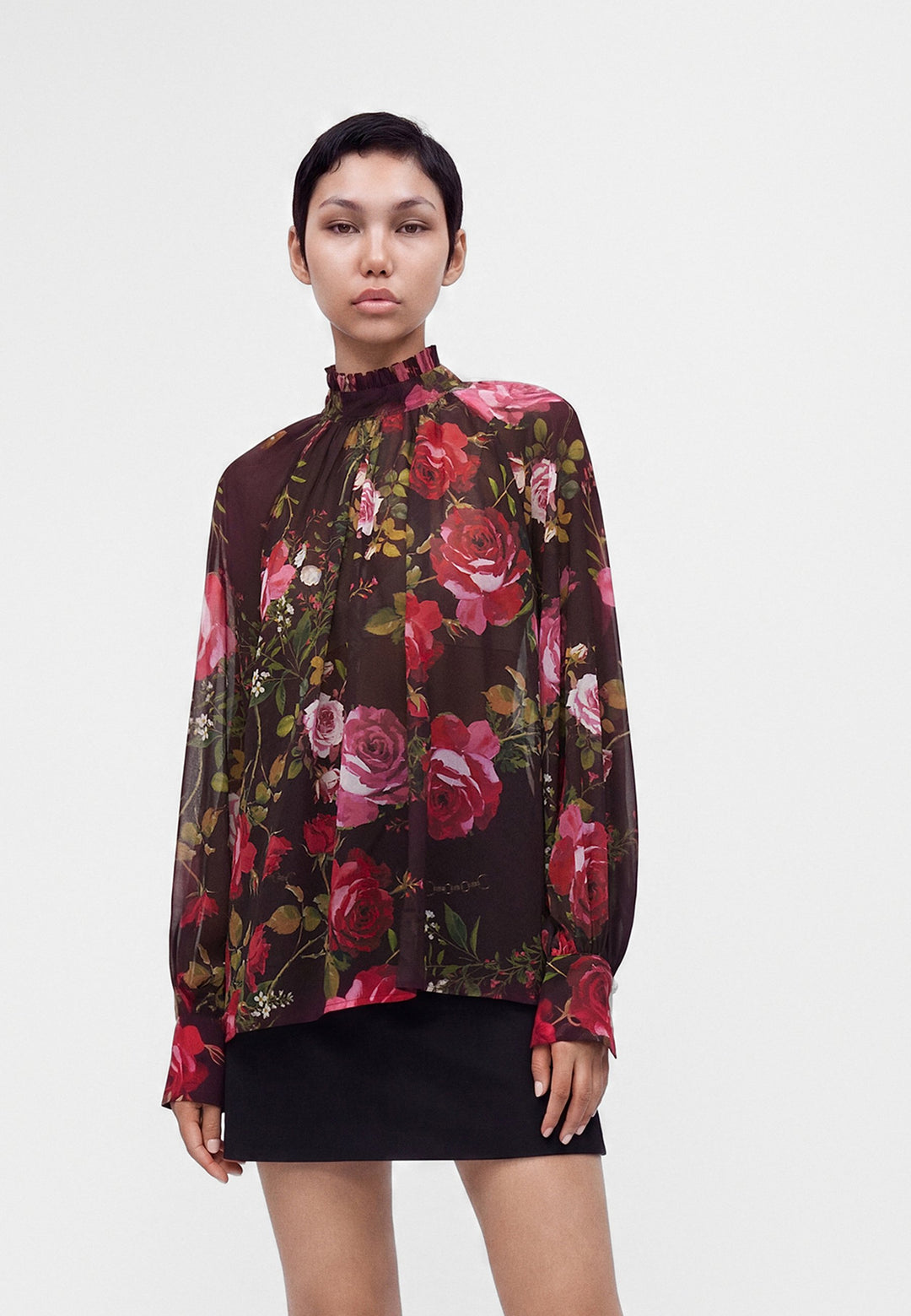 Guess Audrine Bow Tapestry Pink Blouse