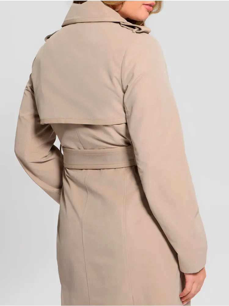 Guess Jenny PU  Detail Beige Trench Coat