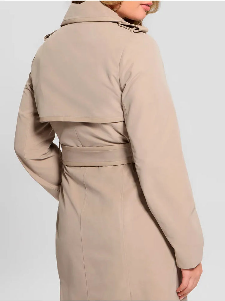 Guess Jenny PU  Detail Beige Trench Coat