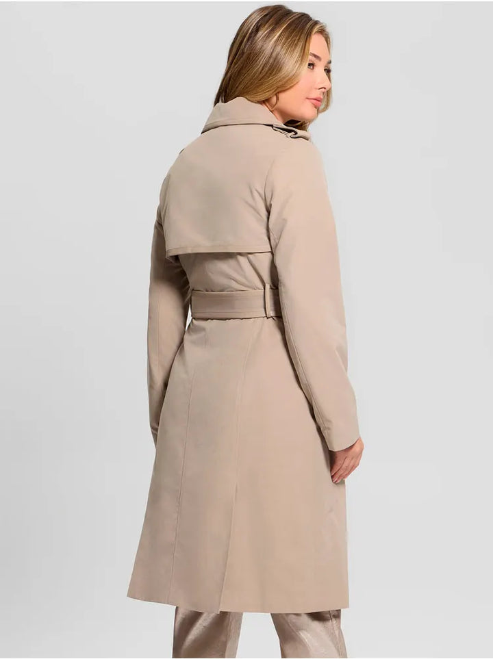 Guess Jenny PU  Detail Beige Trench Coat