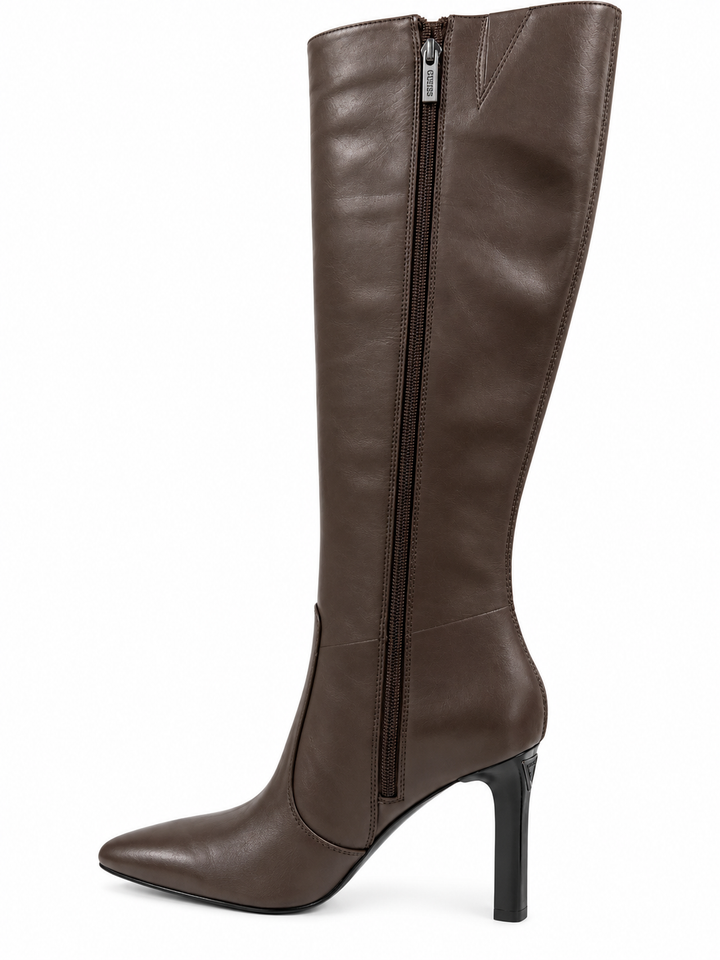 Guess Long Brown Leather Boot