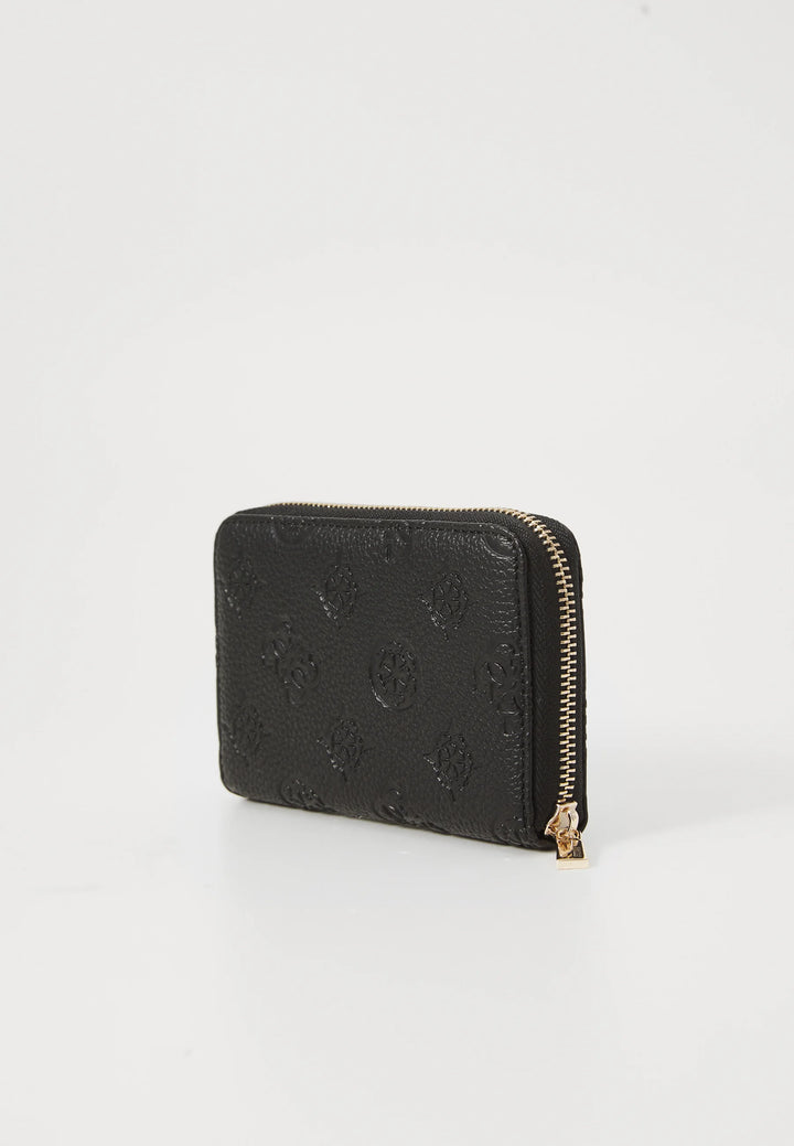 Guess Cresidia Black Logo Zip Around Purse